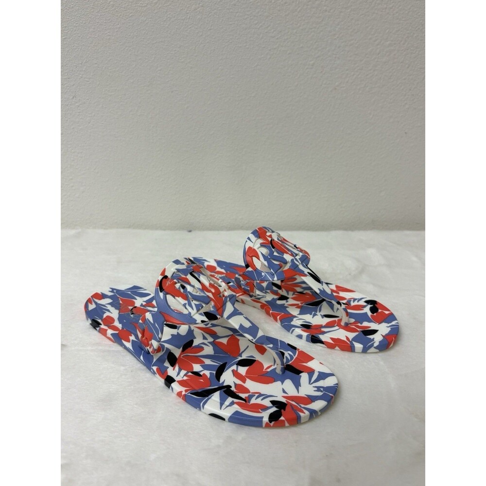 Ralph Lauren Audrie Jelly Flip Flops Coral White & Blue Women's 7 Sandals Thongs